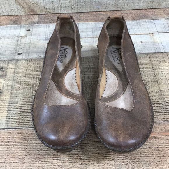 Clarks ArtisanBrown Leather Slip On Loafer Wedge Womens 5M  74079 - Picture 3 of 12